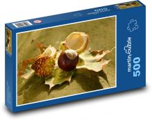Kastanien - Herbst, Blätter Puzzle 500 Teile - 46 x 30 cm
