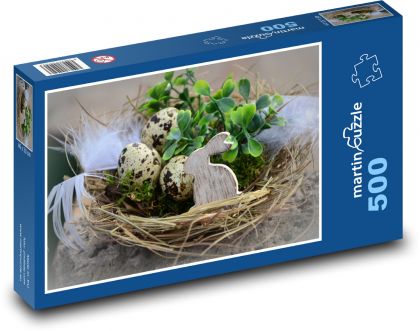 Easter Nest - Eggs, Decoration - Puzzle of 500 pieces, size 46x30 cm 