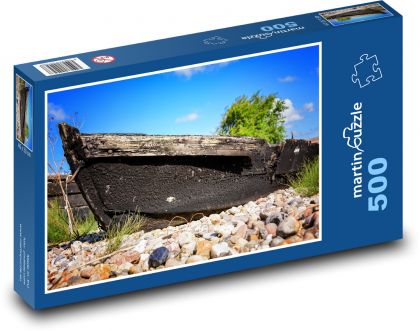 Old boat - coast, sea - Puzzle of 500 pieces, size 46x30 cm 