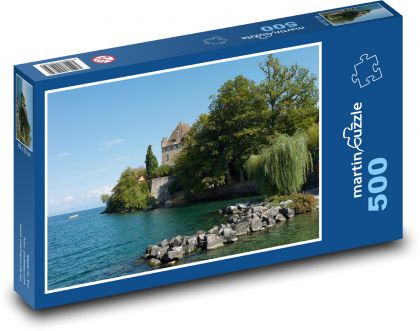 Lake - castle, landscape - Puzzle of 500 pieces, size 46x30 cm 