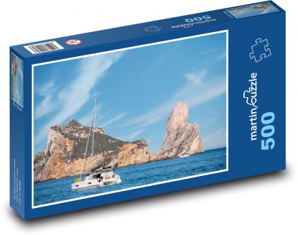 Moře - plachtění, skály - puzzle 500 dílků