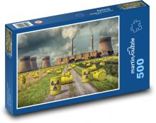 Jaderný odpad - elektrárna, komíny Puzzle 500 dílků - 46 x 30 cm