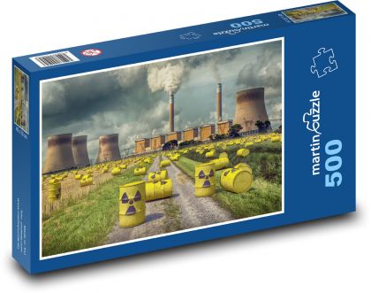 Jaderný odpad - elektrárna, komíny - puzzle 500 dílků