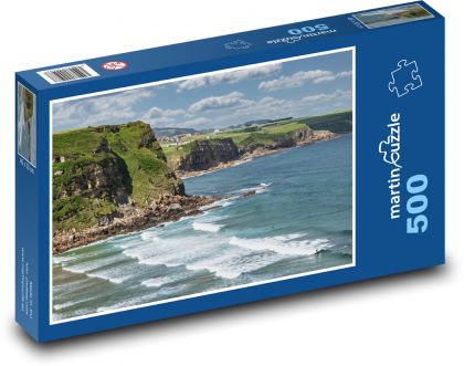 Morze - fale, plaża - Puzzle 500 elementów, rozmiar 46x30 cm