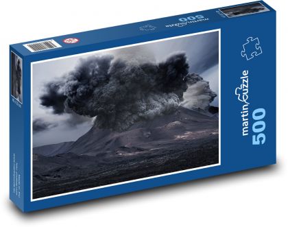 Sopka - kouř, hora - Puzzle 500 dílků, rozměr 46x30 cm