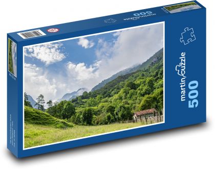Mountains - meadow, nature - Puzzle of 500 pieces, size 46x30 cm 