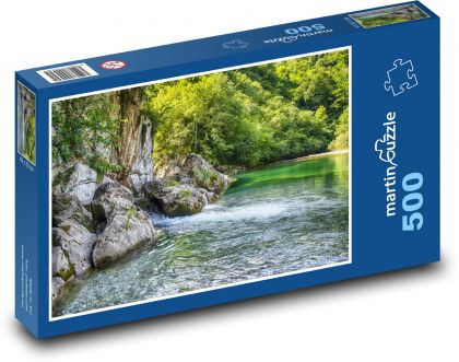 Řeka v lese - příroda, stromy - Puzzle 500 dílků, rozměr 46x30 cm