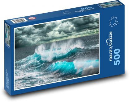 Vlny na moři - oceán, mraky - Puzzle 500 dílků, rozměr 46x30 cm