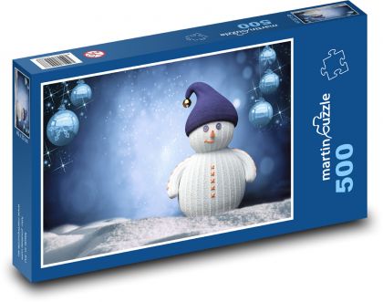 Christmas cards - snowman, snow - Puzzle of 500 pieces, size 46x30 cm 
