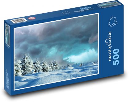 Winter landscape - trees under snow, snow - Puzzle of 500 pieces, size 46x30 cm 