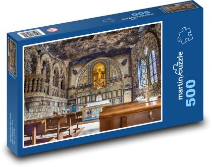 Kostel - oltář, lavice - Puzzle 500 dílků, rozměr 46x30 cm