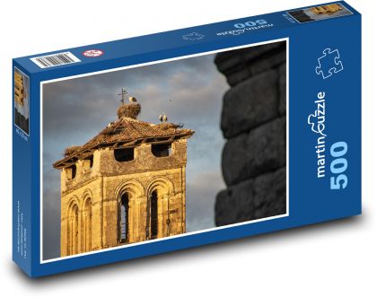 Tower - stork nests, architecture - Puzzle of 500 pieces, size 46x30 cm 