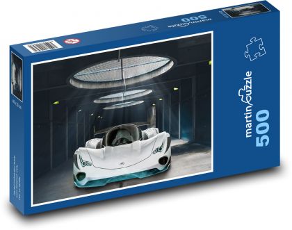 Sportovní auto - garáž, světlo - Puzzle 500 dílků, rozměr 46x30 cm