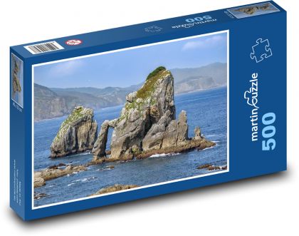 Rocks - sea, clouds - Puzzle of 500 pieces, size 46x30 cm 