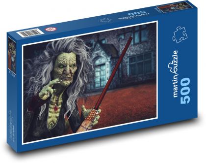Čarodejnica - Haloween, strašidlo - Puzzle 500 dielikov, rozmer 46x30 cm 
