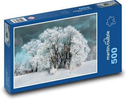 Schneebedeckte Bäume - Winterlandschaft, Wald - Puzzle - 500 Teile