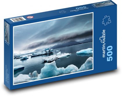 Ledové kry - moře, oceán v noc - Puzzle 500 dílků, rozměr 46x30 cm
