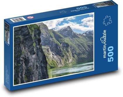 Norsko - jezero, Fjordy - Puzzle 500 dílků, rozměr 46x30 cm