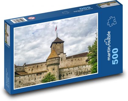Zamek Chillonslý - Szwajcaria, stary budynek - Puzzle 500 elementów, rozmiar 46x30 cm