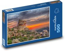 Skały - zachód słońca, krajobraz Puzzle 500 elementów - 46x30 cm