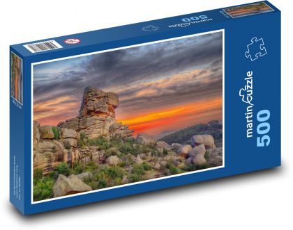Skaly - západ slnka, krajina - Puzzle 500 dielikov, rozmer 46x30 cm 