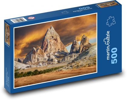 Hora - západ slnka, skalnatá krajina - Puzzle 500 dielikov, rozmer 46x30 cm 
