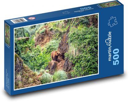 Medveď v lese - divočina, príroda - Puzzle 500 dielikov, rozmer 46x30 cm 