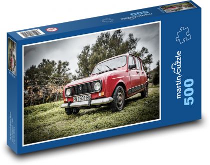 Car - Red Renault 4 - Puzzle of 500 pieces, size 46x30 cm 