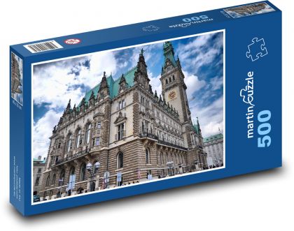 Německo - Hamburg, radnice - Puzzle 500 dílků, rozměr 46x30 cm