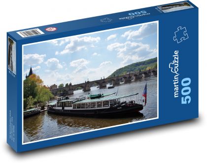 Praha - výletná loď - Puzzle 500 dielikov, rozmer 46x30 cm 