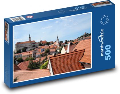 Mikulov - střechy a zámek - Puzzle 500 dílků, rozměr 46x30 cm
