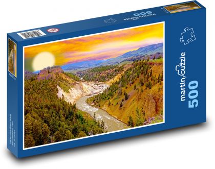 Yellowstone park - řeka - Puzzle 500 dílků, rozměr 46x30 cm