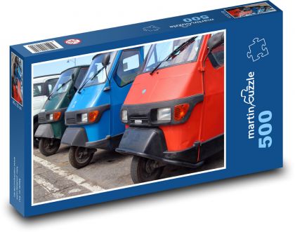 Piaggio Ape - tříkolka - Puzzle 500 dílků, rozměr 46x30 cm