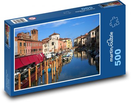 Itálie - kanál, Benátky - Puzzle 500 dílků, rozměr 46x30 cm
