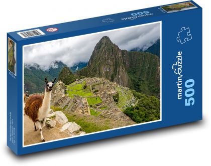 Peru - Machu Picchu, lama - Puzzle of 500 pieces, size 46x30 cm 