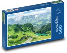 Alpy - lanovka, příroda Puzzle 500 dílků - 46 x 30 cm