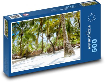Karibský ostrov - palmy - Puzzle 500 dielikov, rozmer 46x30 cm 