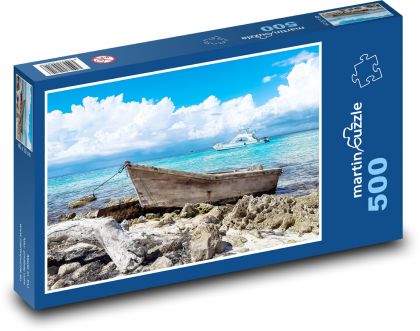 Sea - boats, beach - Puzzle of 500 pieces, size 46x30 cm 