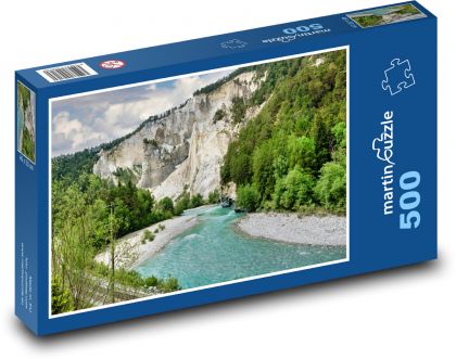 Švýcarsko - příroda, voda, hory - Puzzle 500 dílků, rozměr 46x30 cm