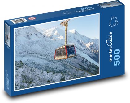 Chamonix - lanovka - Puzzle 500 dielikov, rozmer 46x30 cm 