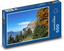 Hory, podzim, jezero Puzzle 500 dílků - 46 x 30 cm