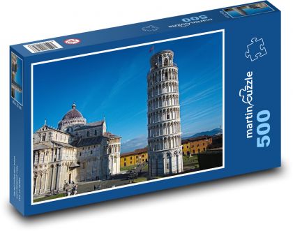 Itálie - Pisa, šikmá věž - Puzzle 500 dílků, rozměr 46x30 cm