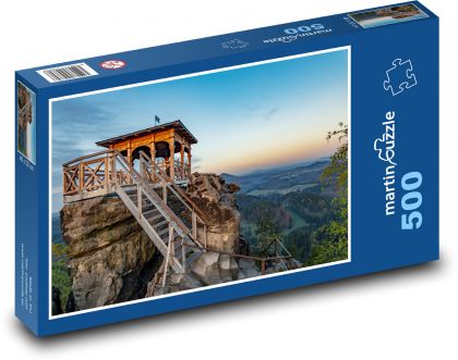 Jetřichovice - Czech Switzerland, sandstone rocks - Puzzle of 500 pieces, size 46x30 cm 