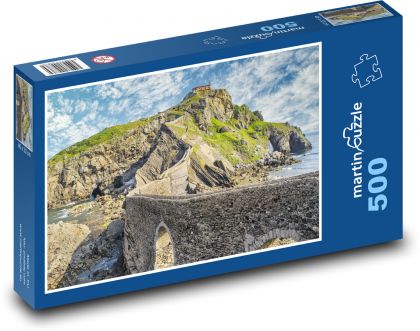 Pobrežie - most, hora - Puzzle 500 dielikov, rozmer 46x30 cm 