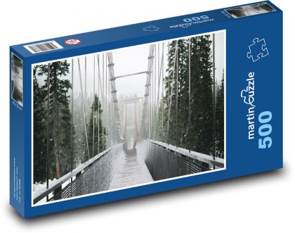 Brücke im Wald - Natur, Winter - Puzzle - 500 Teile