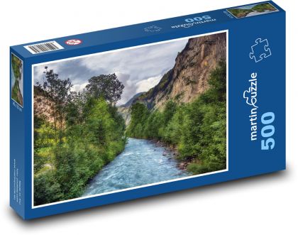 Řeka - hora, příroda - Puzzle 500 dílků, rozměr 46x30 cm