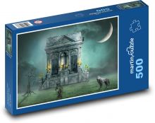 Halloween - strašidla, měsíc Puzzle 500 dílků - 46 x 30 cm