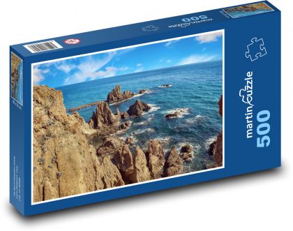 Klify w morzu - skały, ocean - Puzzle 500 elementów, rozmiar 46x30 cm