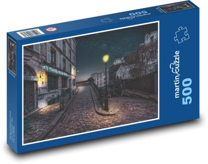 Ulica v noci - pouličná lampa, tma - Puzzle 500 dielikov, rozmer 46x30 cm 