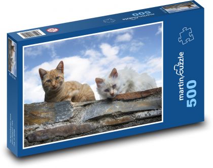 Kočky - domácí mazlíčci, zvířata - Puzzle 500 dílků, rozměr 46x30 cm
